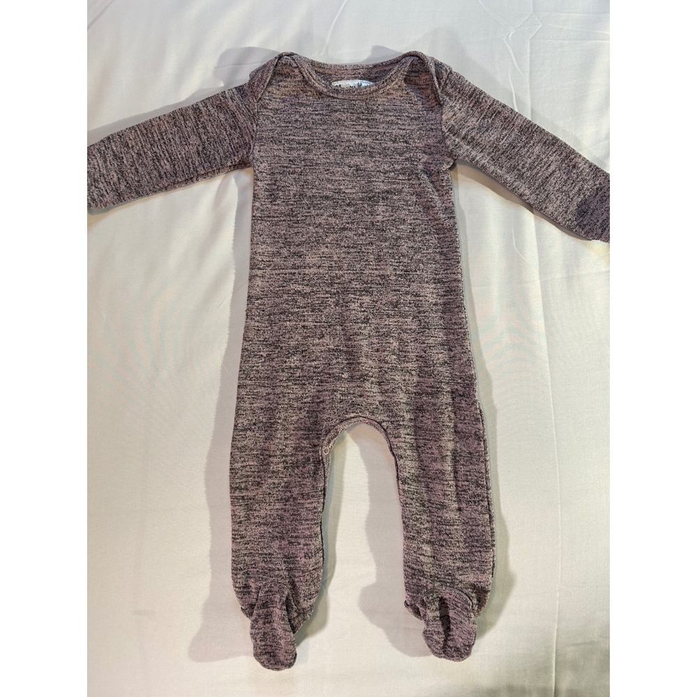 Hanna Kay Child Baby 9M Marled Purple Long Sleeve Footed Romper One Piece Snaps